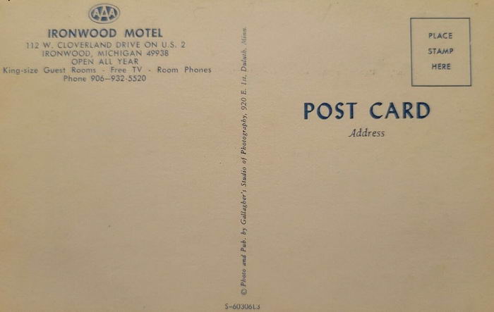 Ironwood Motel - Old Postcard (newer photo)